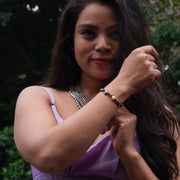 Tiger's Eye Bracelet: Star and Lotus Charm